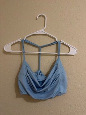 SHEIN Sky Blue Draped Cowl Neck Crop Cami & Skirt